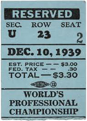 1939 Championship Game Ticket